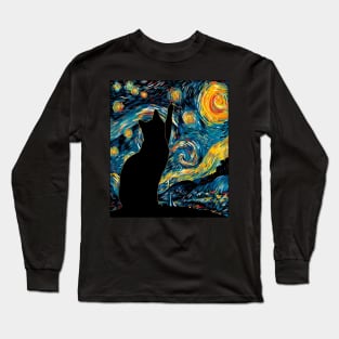 Cat Starry Night Harmony Long Sleeve T-Shirt